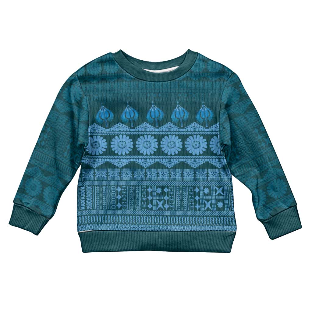 Bula Fiji Iri ni Meke Kid Ugly Christmas Sweater Karakarawa Fijian Masi - Polynesian Pride