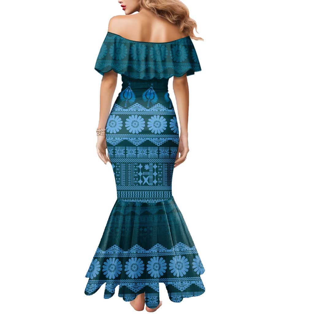 Bula Fiji Iri ni Meke Mermaid Dress Karakarawa Fijian Masi - Polynesian Pride