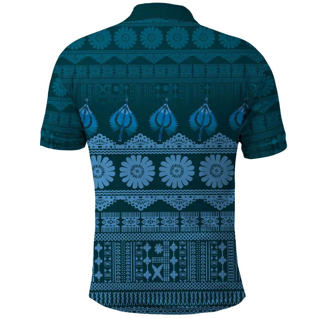 Bula Fiji Iri ni Meke Polo Shirt Karakarawa Fijian Masi LT14 - Polynesian Pride