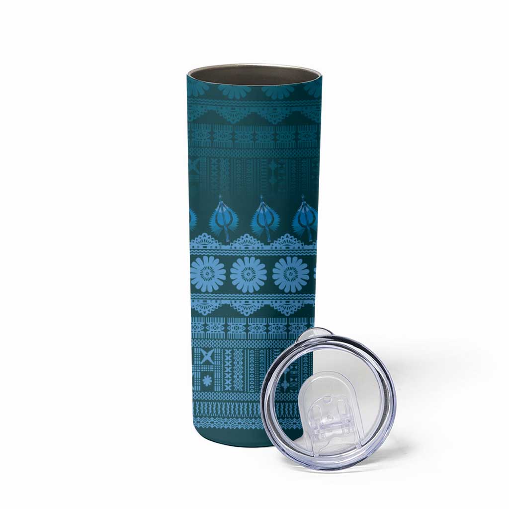 Bula Fiji Iri ni Meke Skinny Tumbler Karakarawa Fijian Masi - Polynesian Pride