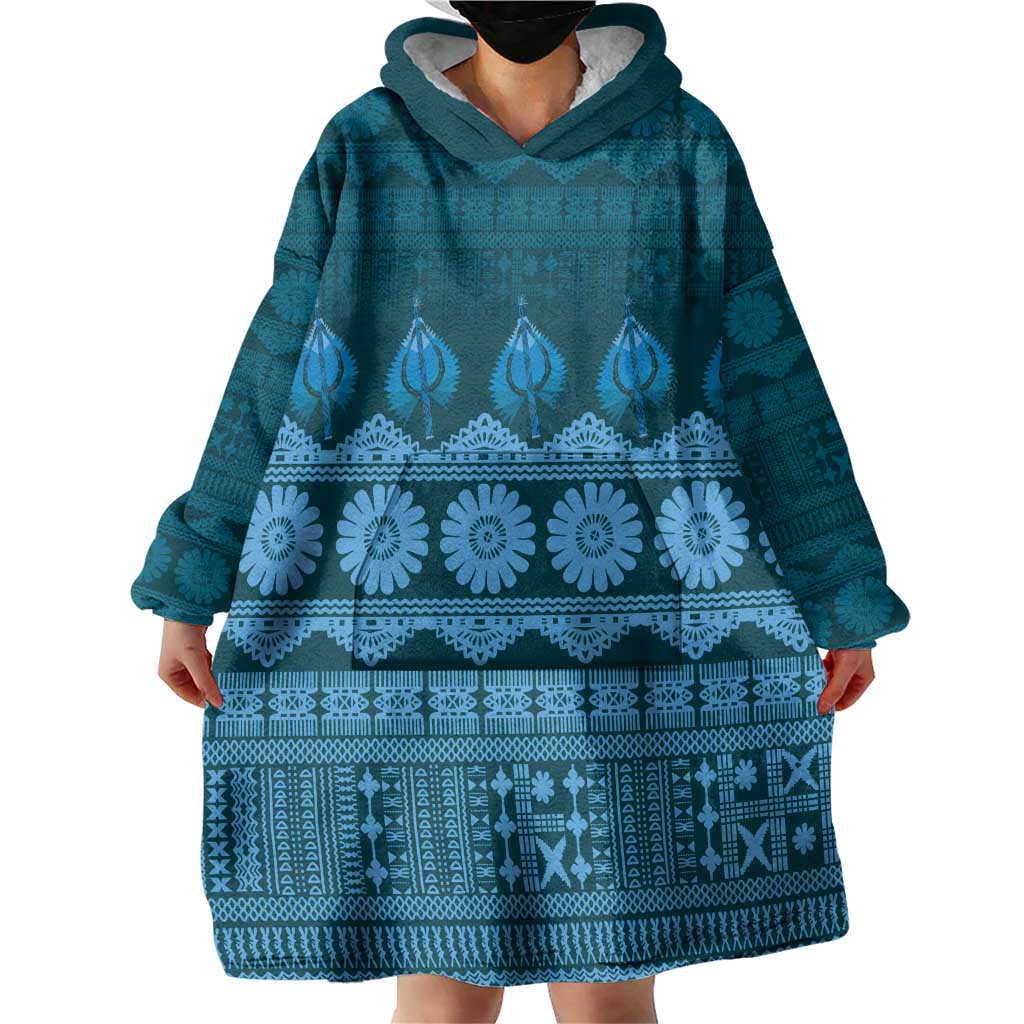 Bula Fiji Iri ni Meke Wearable Blanket Hoodie Karakarawa Fijian Masi - Polynesian Pride
