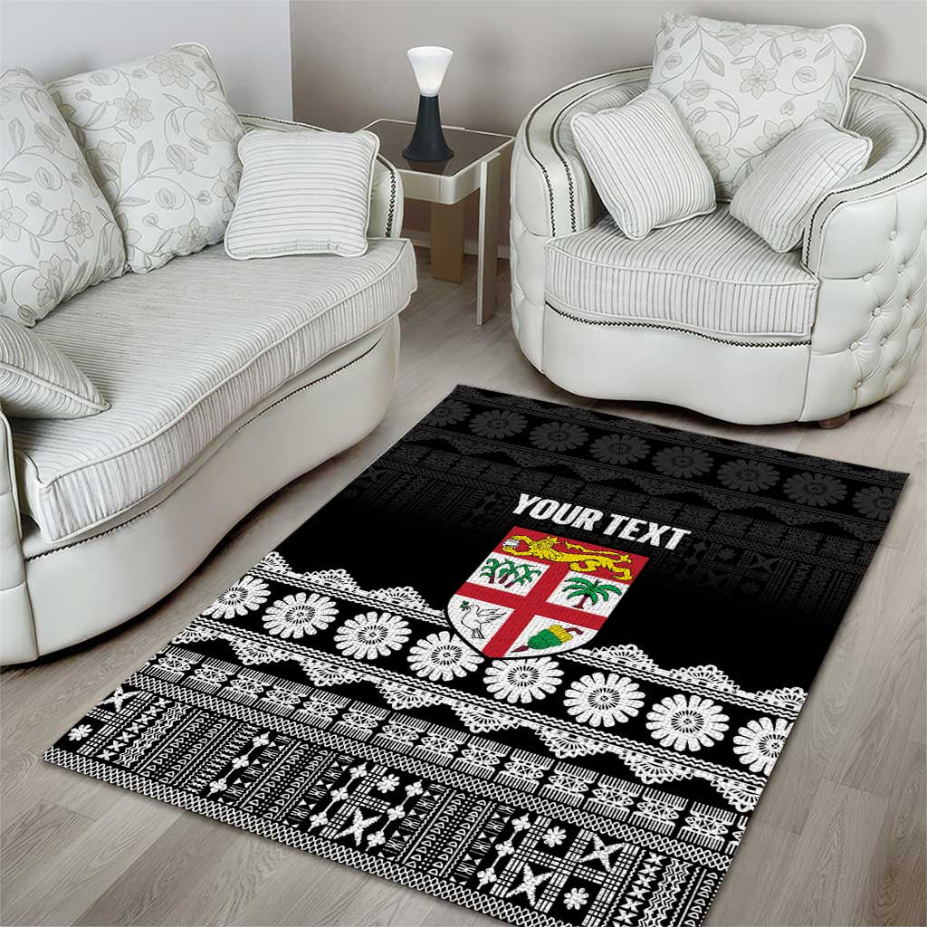 Fiji Tapa Rugby Custom Area Rug Go Fijiana - Polynesian Pride