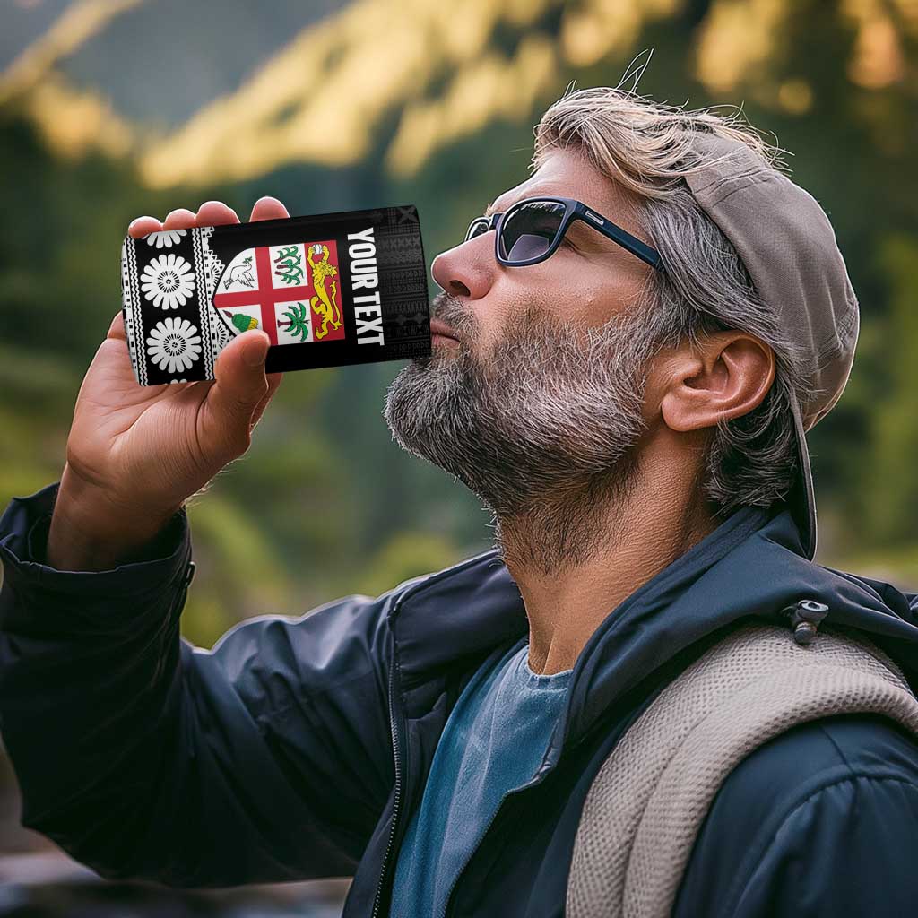 Fiji Tapa Rugby Custom 4 in 1 Can Cooler Tumbler Go Fijiana - Polynesian Pride