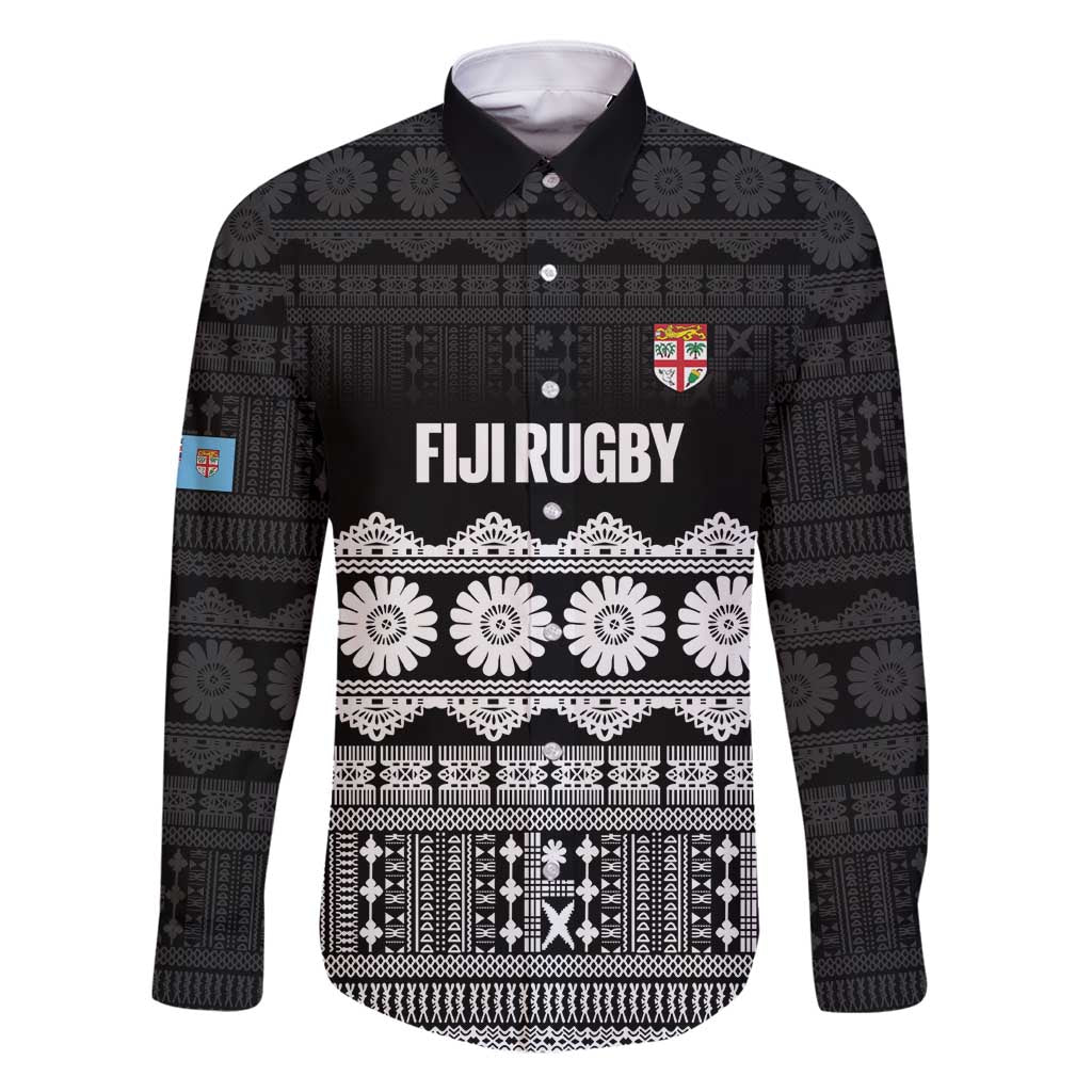 Fiji Tapa Rugby Custom Family Matching Long Sleeve Bodycon Dress and Hawaiian Shirt Go Fijiana - Polynesian Pride