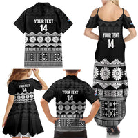 Fiji Tapa Rugby Custom Family Matching Summer Maxi Dress and Hawaiian Shirt Go Fijiana - Polynesian Pride