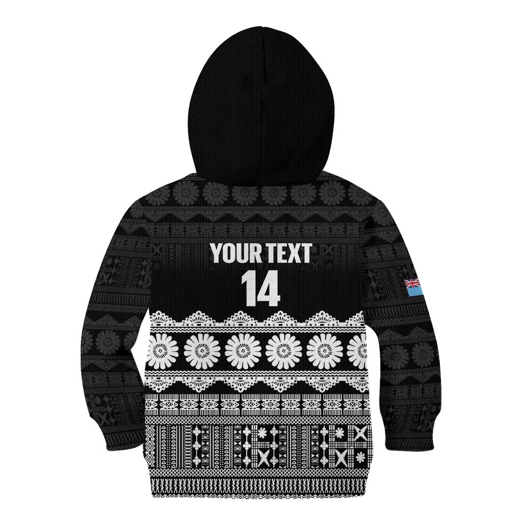 Fiji Tapa Rugby Custom Kid Hoodie Go Fijiana - Polynesian Pride
