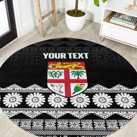 Fiji Tapa Rugby Custom Round Carpet Go Fijiana - Polynesian Pride