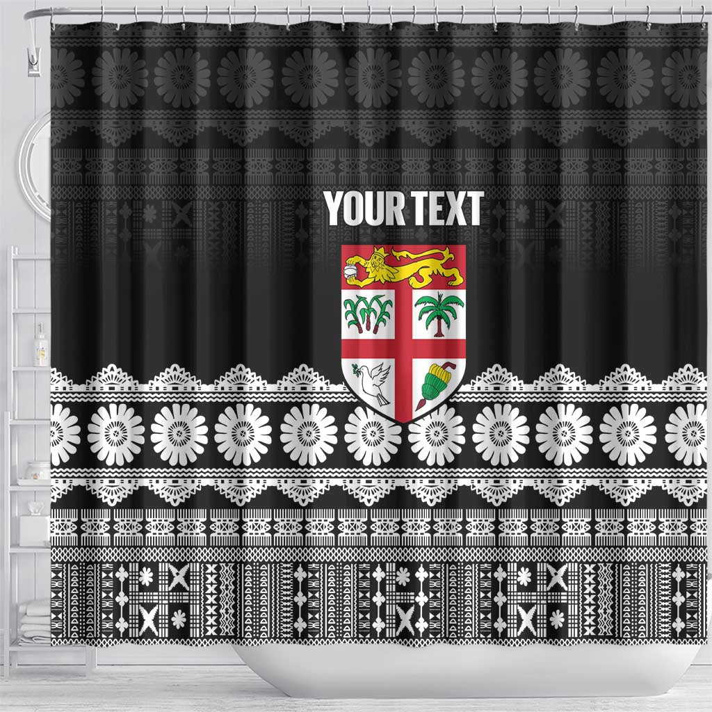 Fiji Tapa Rugby Custom Shower Curtain Go Fijiana - Polynesian Pride