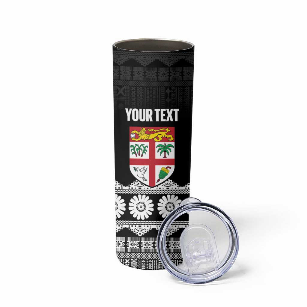 Fiji Tapa Rugby Custom Skinny Tumbler Go Fijiana - Polynesian Pride