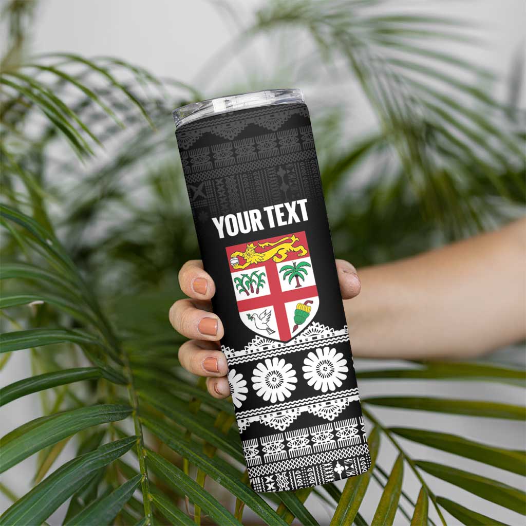 Fiji Tapa Rugby Custom Skinny Tumbler Go Fijiana - Polynesian Pride
