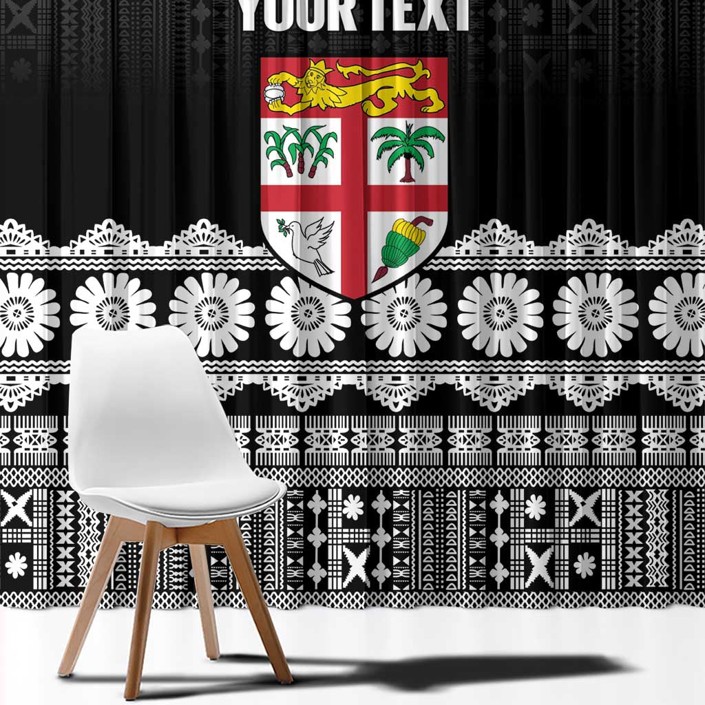Fiji Tapa Rugby Custom Window Curtain Go Fijiana - Polynesian Pride