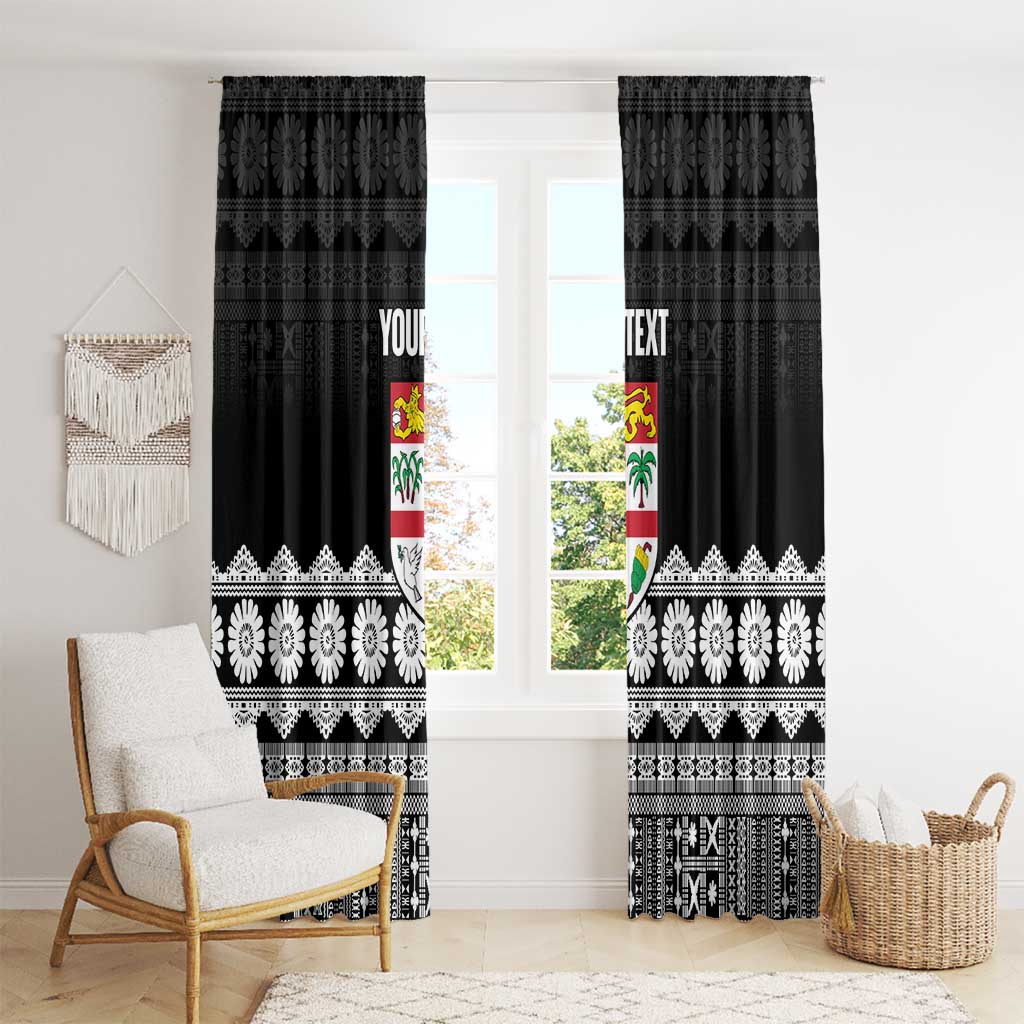 Fiji Tapa Rugby Custom Window Curtain Go Fijiana - Polynesian Pride