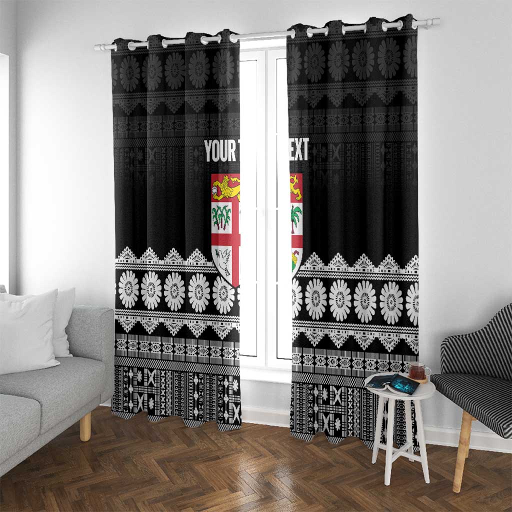 Fiji Tapa Rugby Custom Window Curtain Go Fijiana - Polynesian Pride