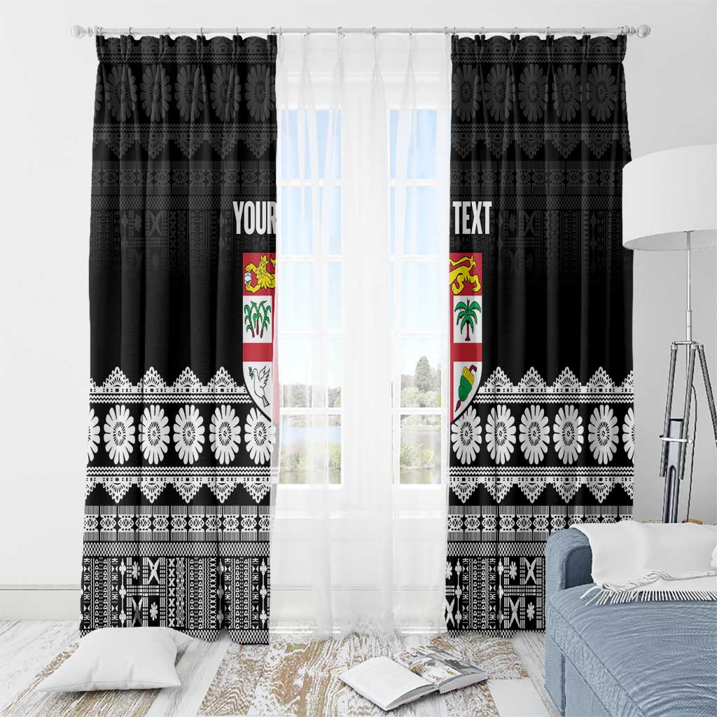 Fiji Tapa Rugby Custom Window Curtain Go Fijiana - Polynesian Pride
