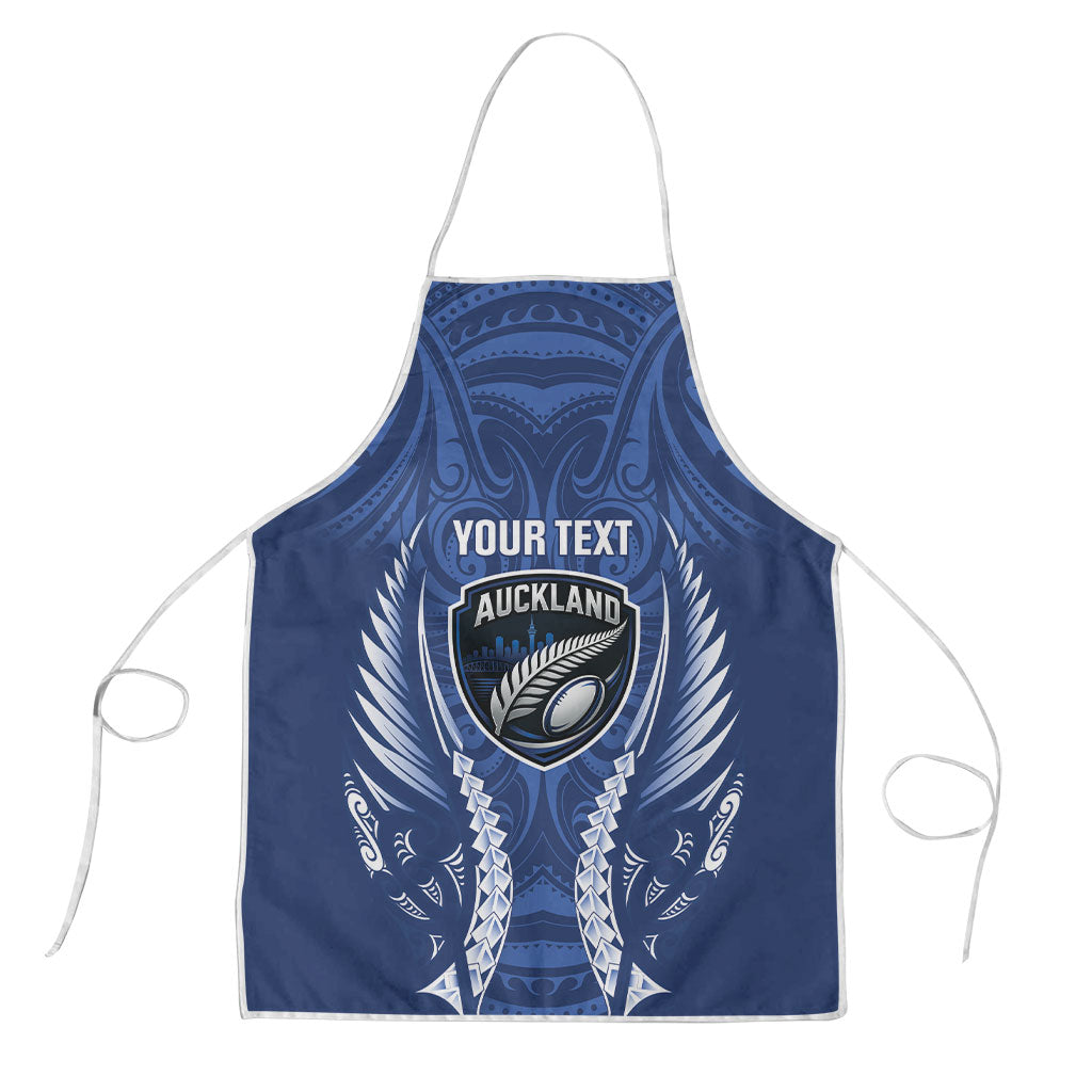 Auckland 2026 Rugby Custom Apron NZ Maori Silver Fern LT14 Blue - Polynesian Pride