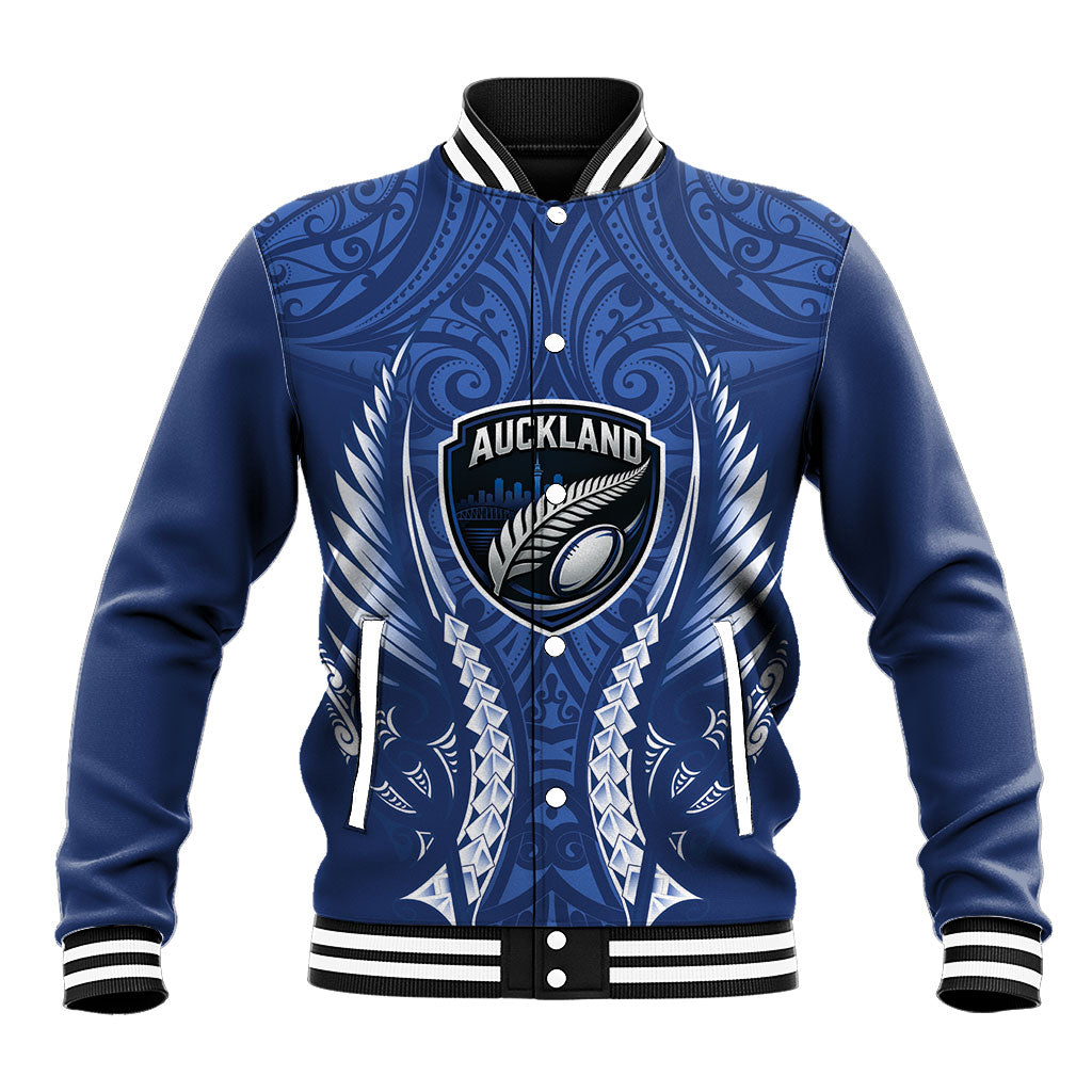 Auckland 2026 Rugby Custom Baseball Jacket NZ Maori Silver Fern