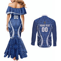 Auckland 2026 Rugby Custom Couples Matching Mermaid Dress and Long Sleeve Button Shirt NZ Maori Silver Fern