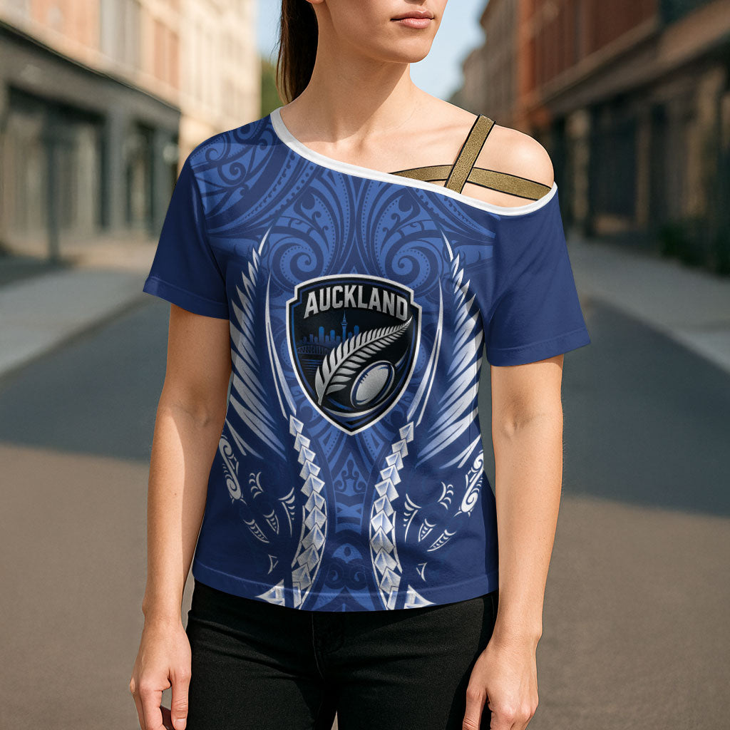 Auckland 2026 Rugby Custom Cross Shoulder Shirt NZ Maori Silver Fern