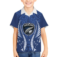 Auckland 2026 Rugby Custom Family Matching Off Shoulder Maxi Dress and Hawaiian Shirt NZ Maori Silver Fern