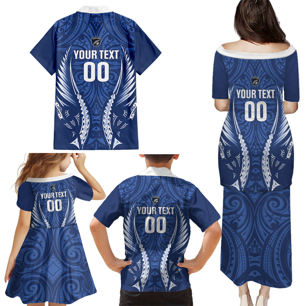 Auckland 2026 Rugby Custom Family Matching Puletasi and Hawaiian Shirt NZ Maori Silver Fern