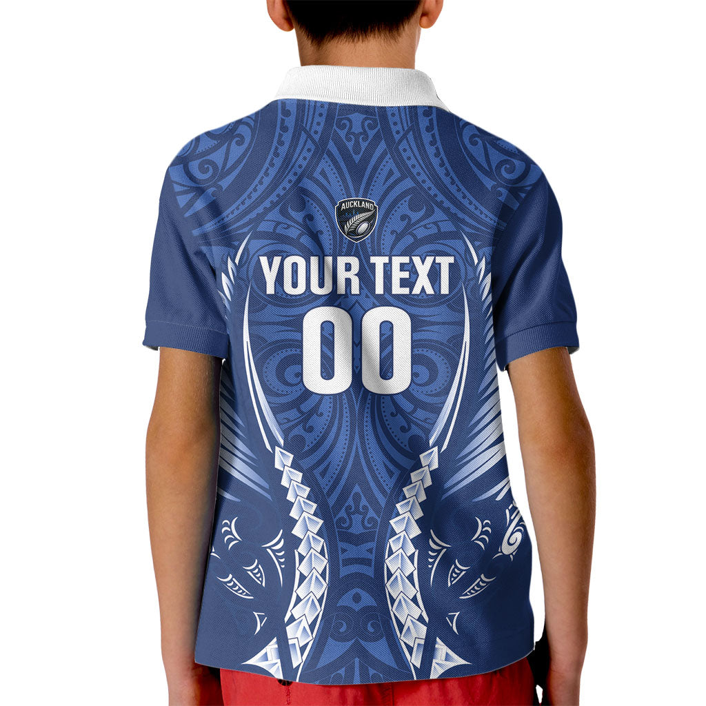 Auckland 2026 Rugby Custom Kid Polo Shirt NZ Maori Silver Fern
