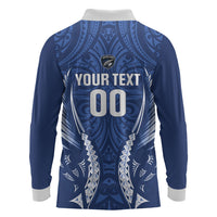 Auckland 2026 Rugby Custom Long Sleeve Polo Shirt NZ Maori Silver Fern LT14 - Polynesian Pride