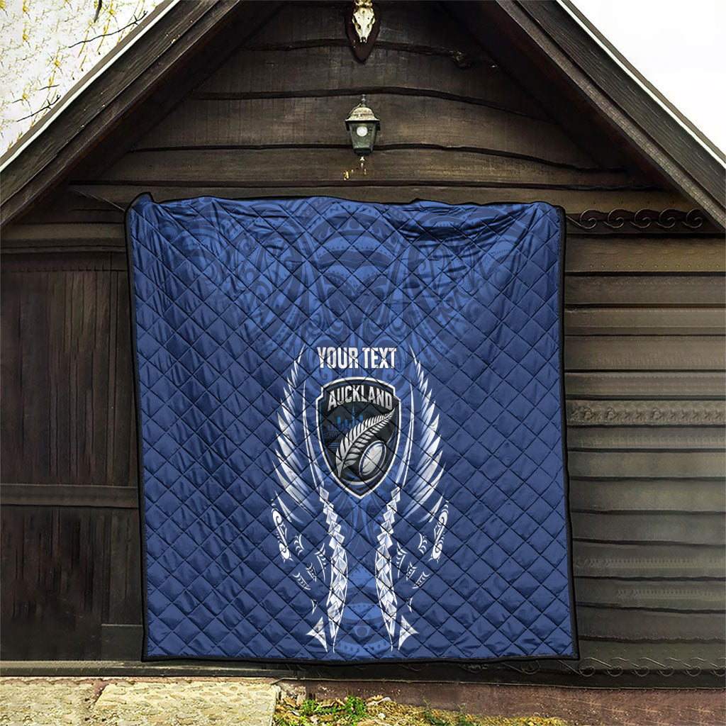 Auckland 2026 Rugby Custom Quilt NZ Maori Silver Fern