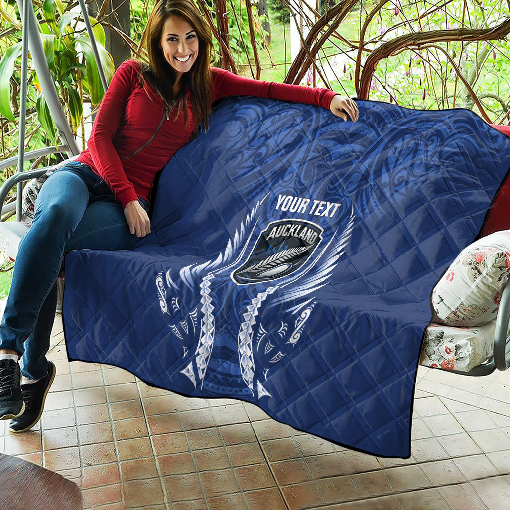 Auckland 2026 Rugby Custom Quilt NZ Maori Silver Fern