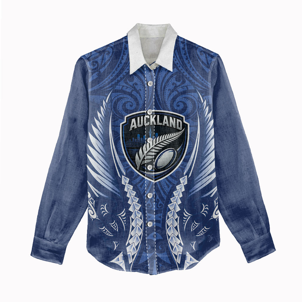 Auckland 2026 Rugby Custom Women Casual Shirt NZ Maori Silver Fern
