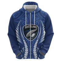 Auckland 2026 Rugby Custom Zip Hoodie NZ Maori Silver Fern