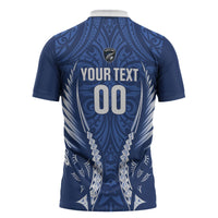 Auckland 2026 Rugby Custom Zipper Polo Shirt NZ Maori Silver Fern LT14 - Polynesian Pride