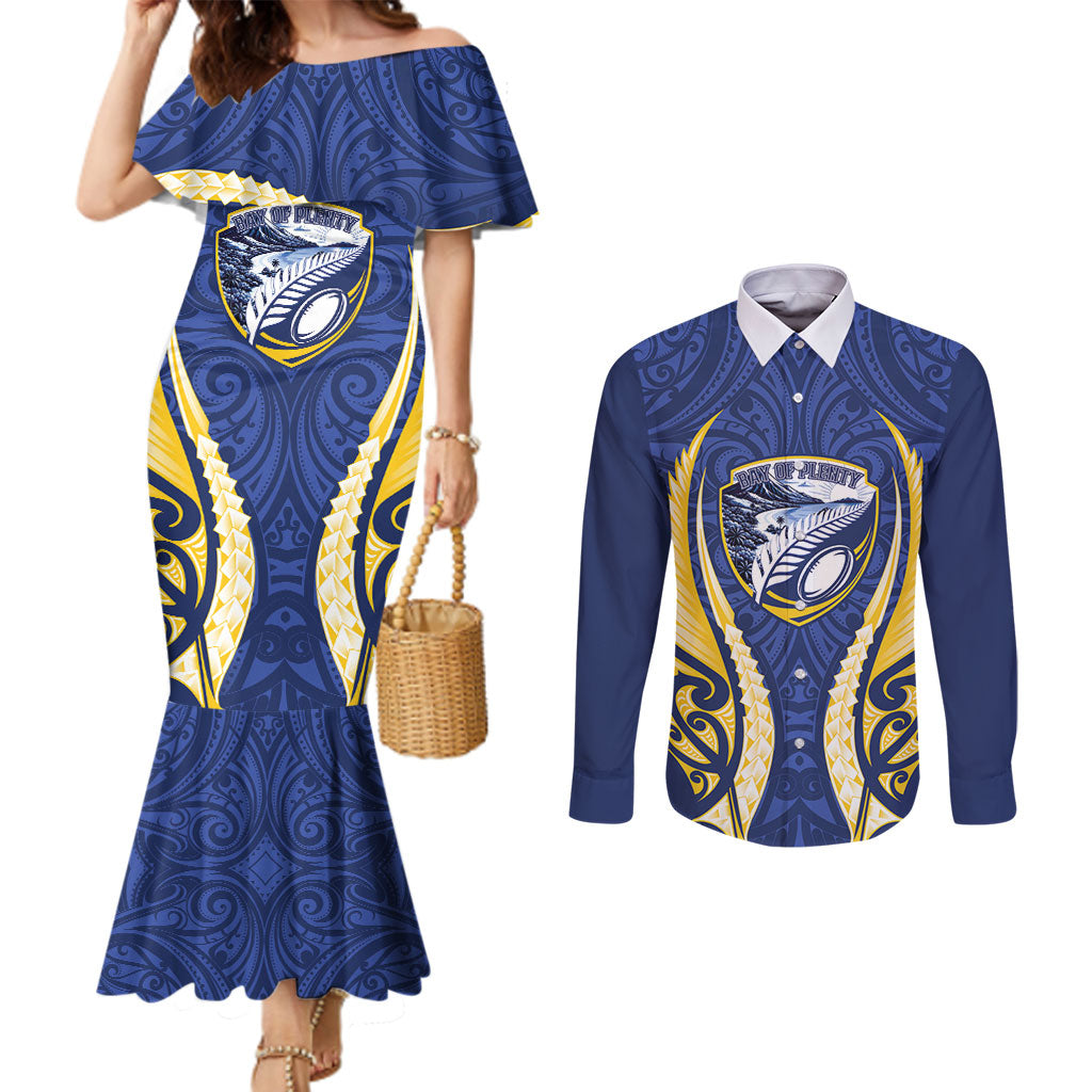 Bay of Plenty 2026 Rugby Custom Couples Matching Mermaid Dress and Long Sleeve Button Shirt NZ Maori Silver Fern