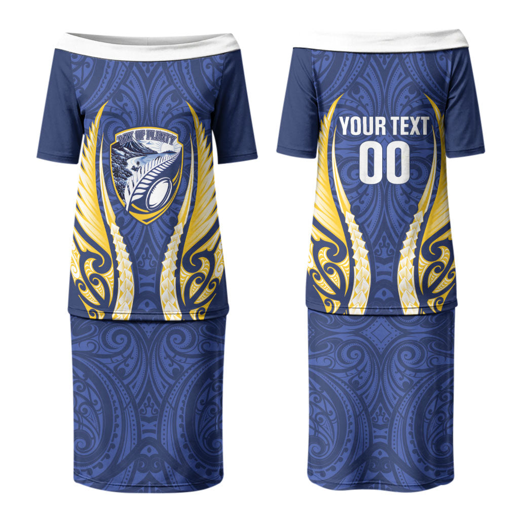 Bay of Plenty 2026 Rugby Custom Couples Matching Puletasi and Hawaiian Shirt NZ Maori Silver Fern LT14 - Polynesian Pride