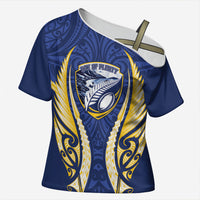 Bay of Plenty 2026 Rugby Custom Cross Shoulder Shirt NZ Maori Silver Fern LT14 Female Blue - Polynesian Pride