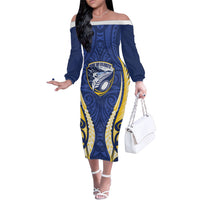 Bay of Plenty 2026 Rugby Custom Family Matching Off The Shoulder Long Sleeve Dress and Hawaiian Shirt NZ Maori Silver Fern