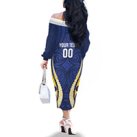 Bay of Plenty 2026 Rugby Custom Family Matching Off The Shoulder Long Sleeve Dress and Hawaiian Shirt NZ Maori Silver Fern