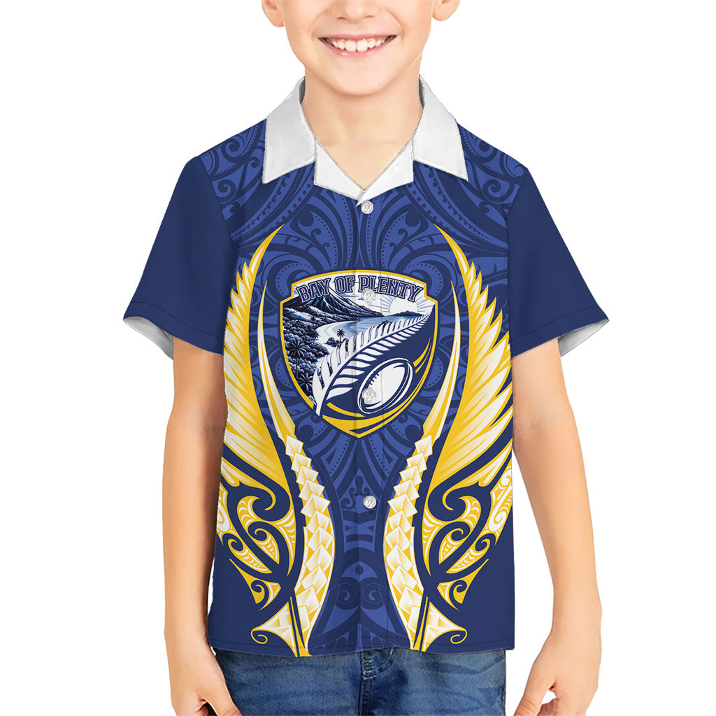 Bay of Plenty 2026 Rugby Custom Family Matching Off The Shoulder Long Sleeve Dress and Hawaiian Shirt NZ Maori Silver Fern