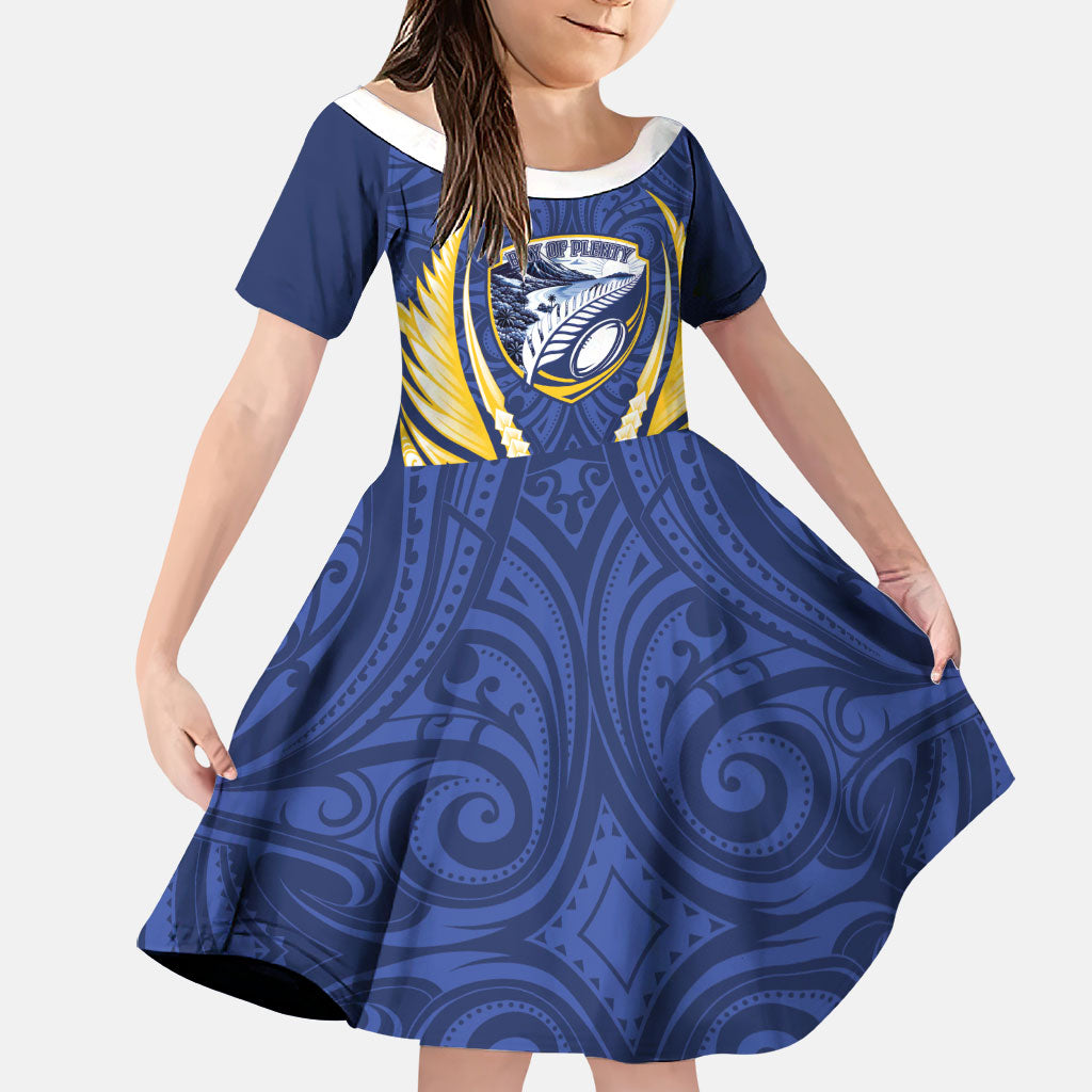 Bay of Plenty 2026 Rugby Custom Family Matching Off Shoulder Short Dress and Hawaiian Shirt NZ Maori Silver Fern