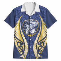 Bay of Plenty 2026 Rugby Custom Hawaiian Shirt NZ Maori Silver Fern LT14 Blue - Polynesian Pride
