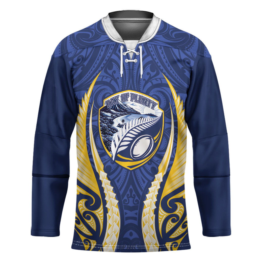Bay of Plenty 2026 Rugby Custom Hockey Jersey NZ Maori Silver Fern LT14 Unisex Blue - Polynesian Pride