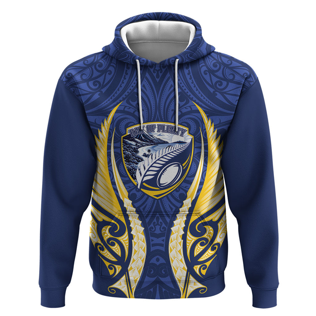 Bay of Plenty 2026 Rugby Custom Hoodie NZ Maori Silver Fern LT14 Pullover Hoodie Blue - Polynesian Pride