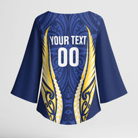 Bay of Plenty 2026 Rugby Custom Kimono Sleeve Blouse NZ Maori Silver Fern LT14 - Polynesian Pride