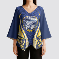 Bay of Plenty 2026 Rugby Custom Kimono Sleeve Blouse NZ Maori Silver Fern LT14 - Polynesian Pride