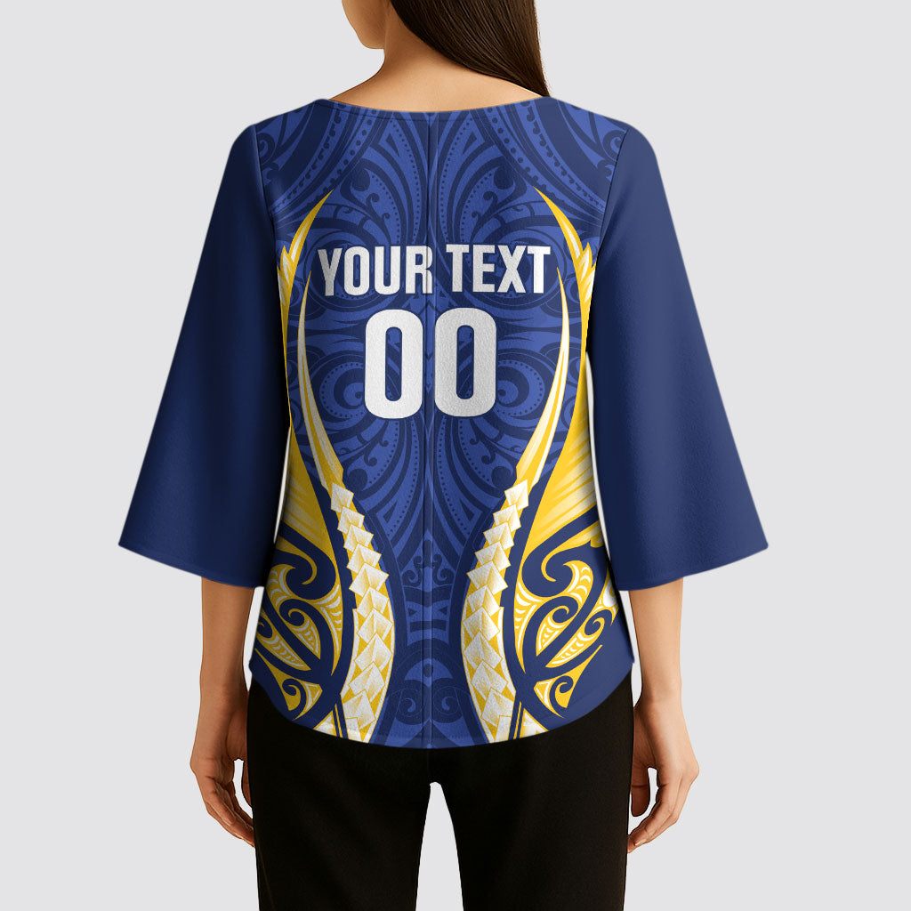 Bay of Plenty 2026 Rugby Custom Kimono Sleeve Blouse NZ Maori Silver Fern LT14 - Polynesian Pride