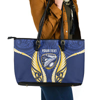 Bay of Plenty 2026 Rugby Custom Leather Tote Bag NZ Maori Silver Fern LT14 - Polynesian Pride