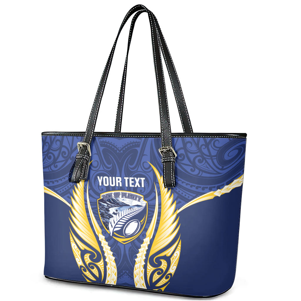 Bay of Plenty 2026 Rugby Custom Leather Tote Bag NZ Maori Silver Fern LT14 - Polynesian Pride