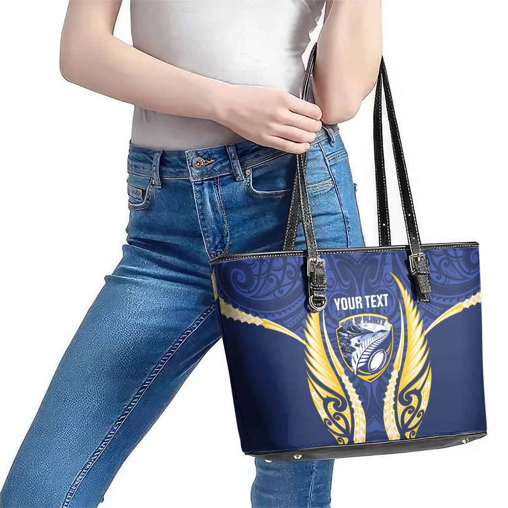 Bay of Plenty 2026 Rugby Custom Leather Tote Bag NZ Maori Silver Fern LT14 - Polynesian Pride