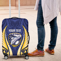 Bay of Plenty 2026 Rugby Custom Luggage Cover NZ Maori Silver Fern LT14 Blue - Polynesian Pride