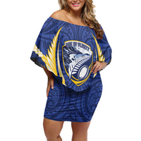 Bay of Plenty 2026 Rugby Custom Off Shoulder Short Dress NZ Maori Silver Fern