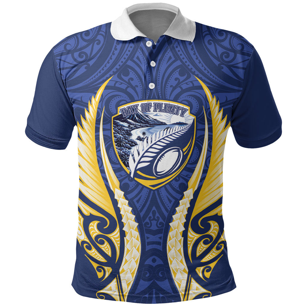 Bay of Plenty 2026 Rugby Custom Polo Shirt NZ Maori Silver Fern LT14 Blue - Polynesian Pride